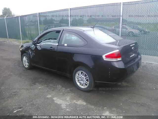 1FAHP33N38W278736 - 2008 FORD FOCUS SE/SEL/SES BLACK photo 3