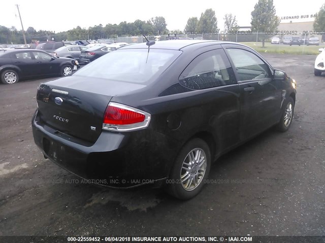 1FAHP33N38W278736 - 2008 FORD FOCUS SE/SEL/SES BLACK photo 4