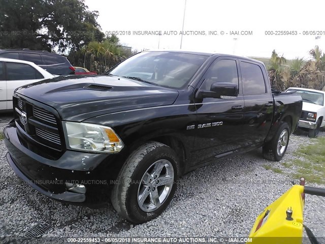 1C6RD6MT1CS126659 - 2012 DODGE RAM 1500 SPORT BLACK photo 2