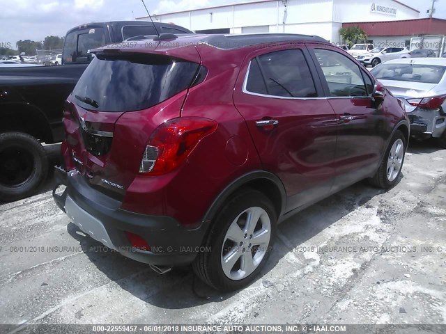 KL4CJBSBXGB685234 - 2016 BUICK ENCORE CONVENIENCE RED photo 4