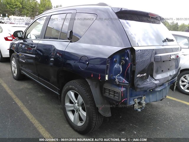 1C4NJDBB6ED686666 - 2014 JEEP COMPASS SPORT BLUE photo 3