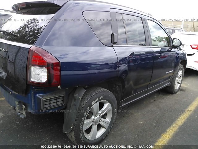 1C4NJDBB6ED686666 - 2014 JEEP COMPASS SPORT BLUE photo 4