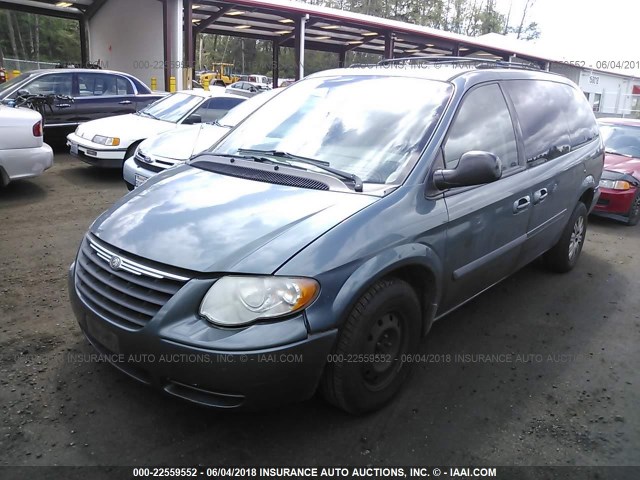 2C4GP44R95R405569 - 2005 CHRYSLER TOWN & COUNTRY LX TEAL photo 2