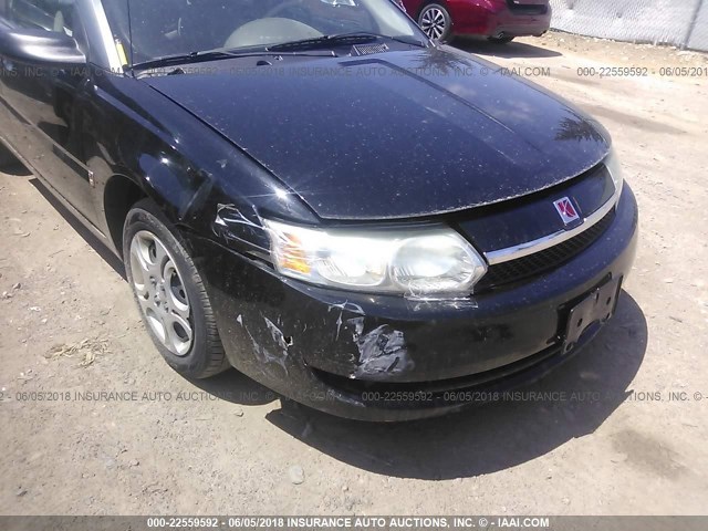 1G8AJ52F03Z164942 - 2003 SATURN ION LEVEL 2 BLACK photo 6