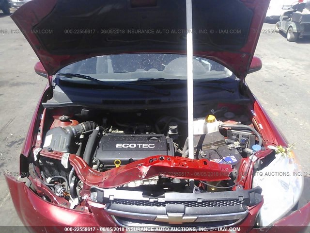 KL1TD5DE1AB120682 - 2010 CHEVROLET AVEO LS/LT 红色 照片 10