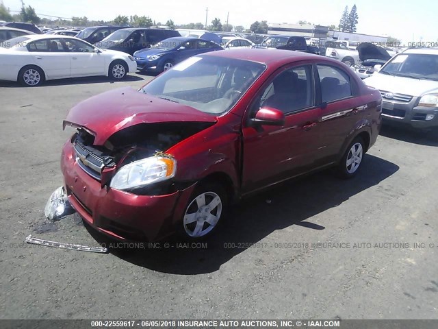 KL1TD5DE1AB120682 - 2010 CHEVROLET AVEO LS/LT RED photo 2