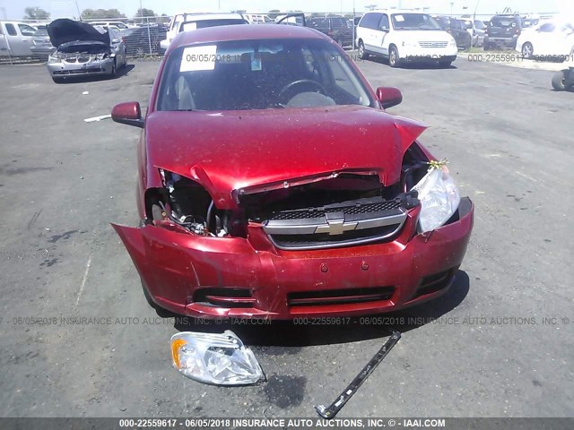 KL1TD5DE1AB120682 - 2010 CHEVROLET AVEO LS/LT 红色 照片 6