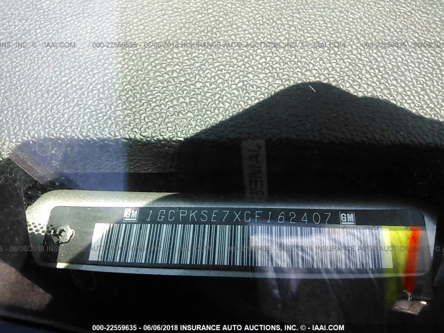 1GCPKSE7XCF162407 - 2012 CHEVROLET SILVERADO K1500 LT GRAY photo 9