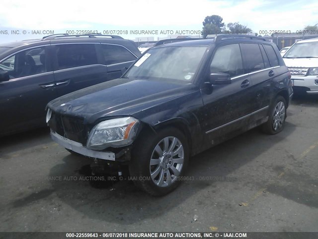 WDCGG8HB2BF635441 - 2011 MERCEDES-BENZ GLK 350 4MATIC BLACK photo 2