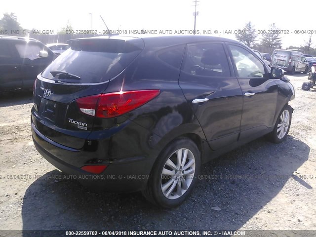 KM8JU3AC2DU675300 - 2013 HYUNDAI TUCSON GLS/LIMITED BLACK photo 4