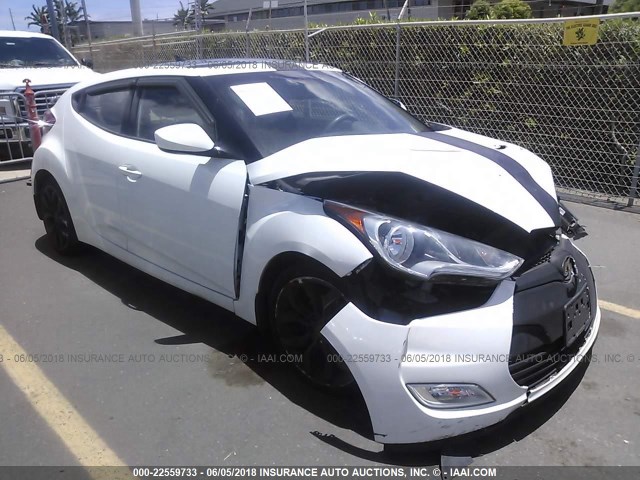 KMHTC6AD8DU108756 - 2013 HYUNDAI VELOSTER WHITE photo 1