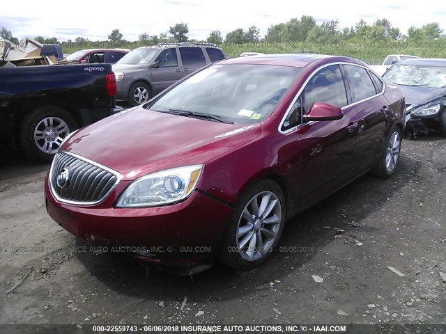 1G4PS5SK9C4133322 - 2012 BUICK VERANO RED photo 2