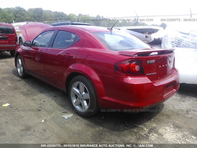 1C3CDZCB8DN685445 - 2013 DODGE AVENGER SXT RED photo 3