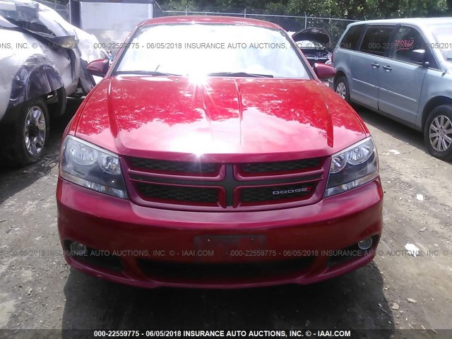 1C3CDZCB8DN685445 - 2013 DODGE AVENGER SXT RED photo 6