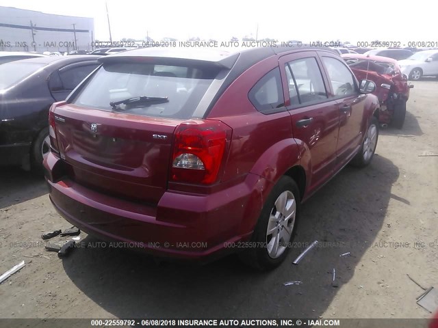 1B3HB48BX7D101481 - 2007 DODGE CALIBER SXT RED photo 4