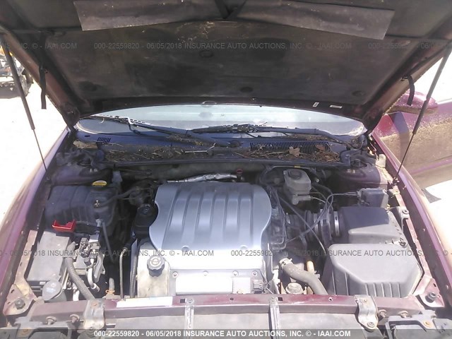 1G3GR64H114115420 - 2001 OLDSMOBILE AURORA BURGUNDY photo 10