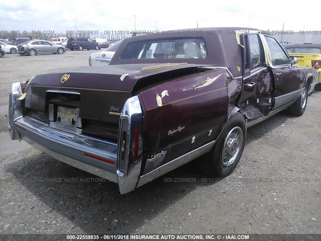 1G6DW54E2MR715983 - 1991 CADILLAC BROUGHAM MAROON photo 4