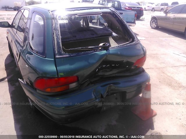 JF1GF4356WG814591 - 1998 SUBARU IMPREZA L GREEN photo 6