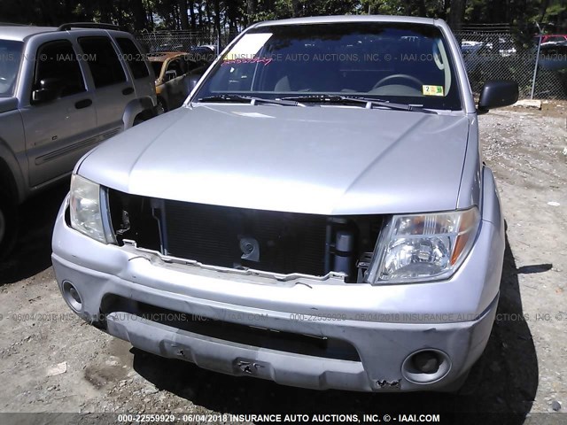 1N6BD06T85C419960 - 2005 NISSAN FRONTIER KING CAB XE SILVER photo 6