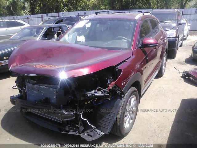 KM8J3CA40HU448351 - 2017 HYUNDAI TUCSON LIMITED/SPORT AND ECO/SE RED photo 2