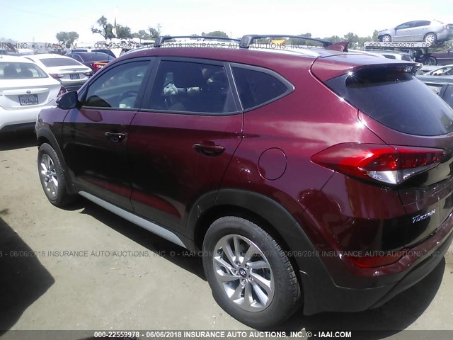 KM8J3CA40HU448351 - 2017 HYUNDAI TUCSON LIMITED/SPORT AND ECO/SE RED photo 3