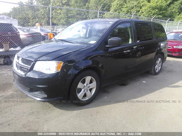 2C4RDGBG3DR567636 - 2013 DODGE GRAND CARAVAN SE BLACK photo 2