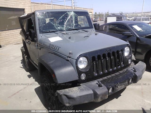 1C4AJWAG7FL583741 - 2015 JEEP WRANGLER SPORT GRAY photo 1