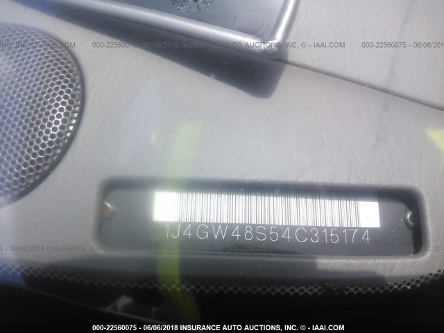 1J4GW48S54C315174 - 2004 JEEP GRAND CHEROKEE LAREDO/COLUMBIA/FREEDOM 金色 照片 9