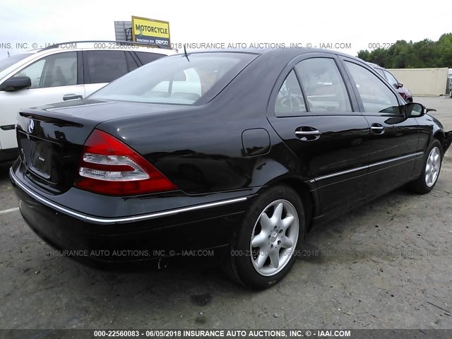 WDBRF64J01F020693 - 2001 MERCEDES-BENZ C 320 BLACK photo 4