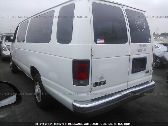 1FBSS31LX3HA61511 - 2003 FORD ECONOLINE E350 SUPER DUTY WAGON WHITE photo 3