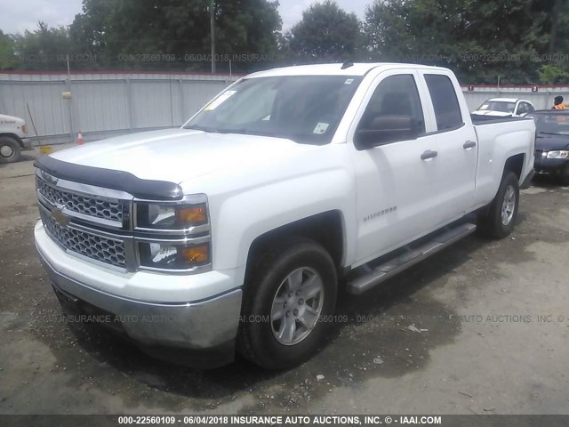 1GCRCREH1EZ326555 - 2014 CHEVROLET SILVERADO C1500 LT WHITE photo 2