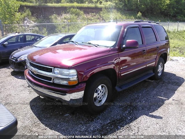 1GNEK13Z82J159059 - 2002 CHEVROLET TAHOE K1500 RED photo 2