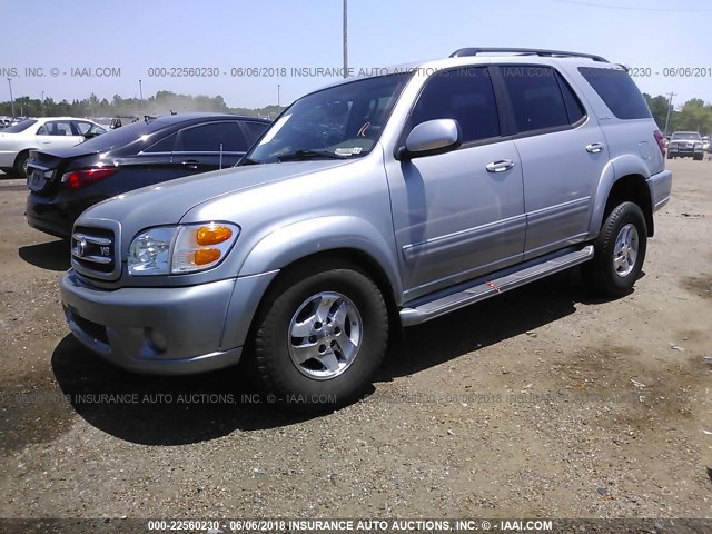 5TDZT38A72S128264 - 2002 TOYOTA SEQUOIA LIMITED GRAY photo 2