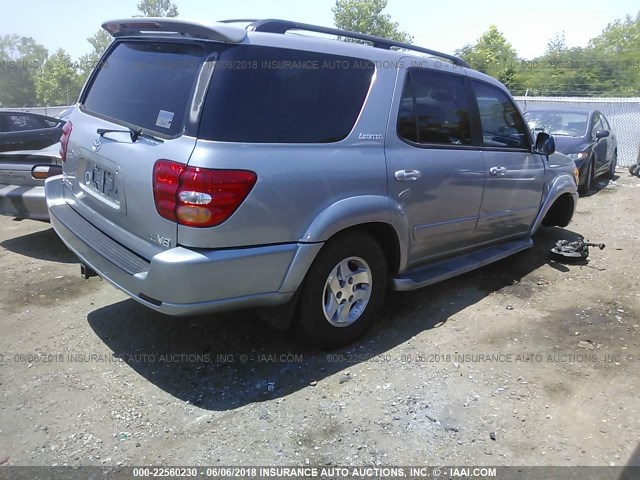 5TDZT38A72S128264 - 2002 TOYOTA SEQUOIA LIMITED GRAY photo 4