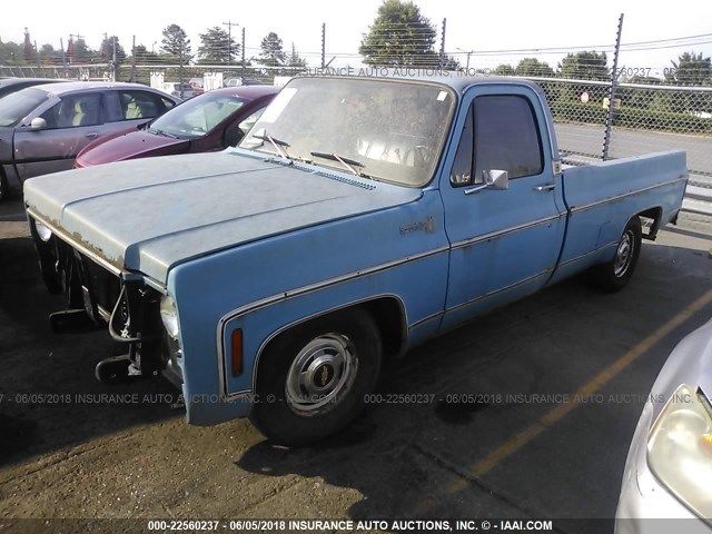 CCY145A132981 - 1975 CHEVROLET C10 BLUE photo 2