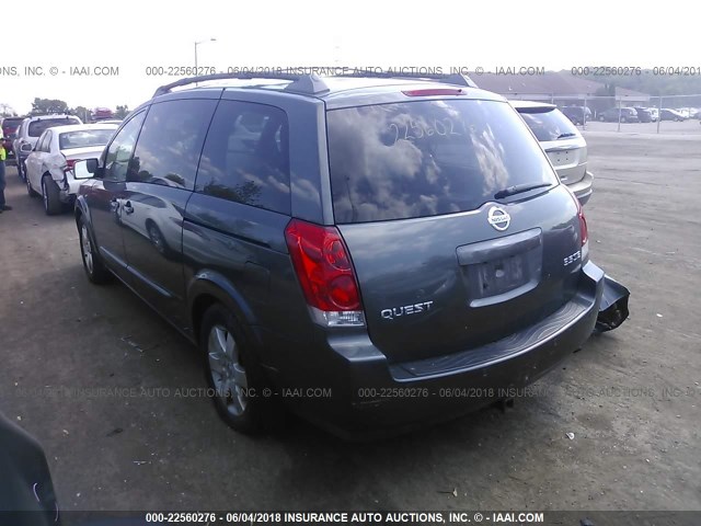 5N1BV28U04N338001 - 2004 NISSAN QUEST S/SE/SL GRAY photo 3