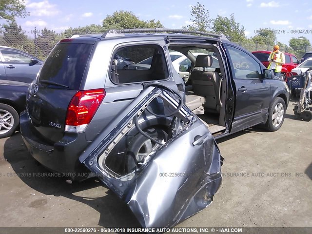 5N1BV28U04N338001 - 2004 NISSAN QUEST S/SE/SL GRAY photo 4