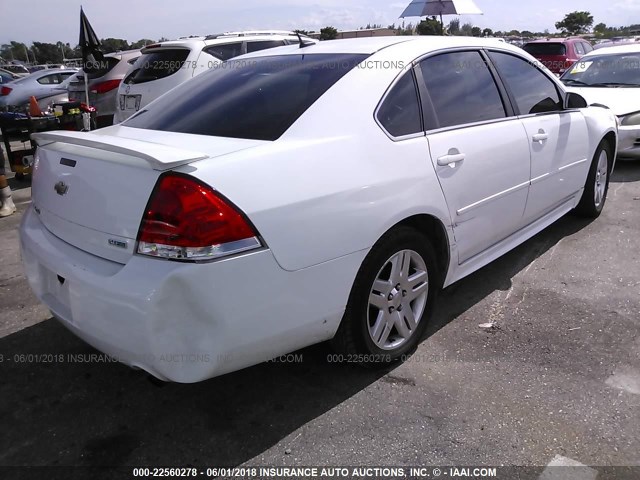 2G1WG5E33D1195391 - 2013 CHEVROLET IMPALA LT WHITE photo 4