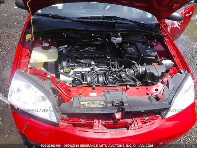 1FAFP31N57W199383 - 2007 FORD FOCUS ZX3/S/SE/SES RED photo 10