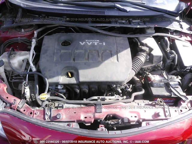 JTDBL40E899031539 - 2009 TOYOTA COROLLA LE/XLE RED photo 10