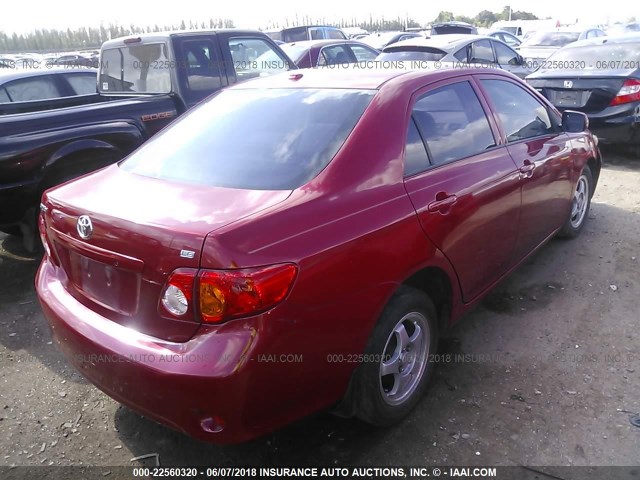 JTDBL40E899031539 - 2009 TOYOTA COROLLA LE/XLE RED photo 4