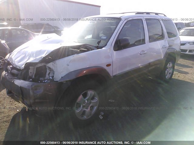 4F2YZ04134KM31602 - 2004 MAZDA TRIBUTE LX WHITE photo 2