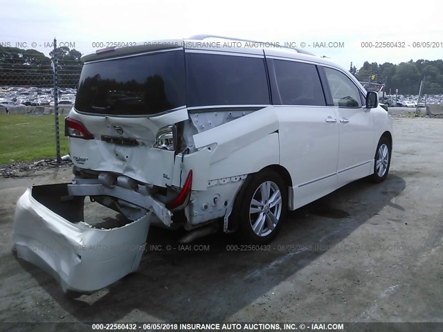 JN8AE2KP9C9033711 - 2012 NISSAN QUEST S/SV/SL/LE WHITE photo 4