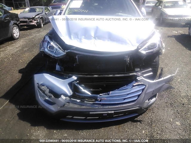 KM8SR4HF8EU077855 - 2014 HYUNDAI SANTA FE LIMITED SILVER photo 6