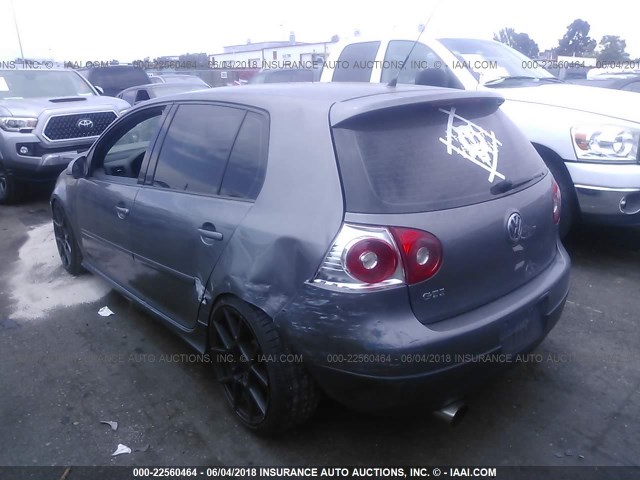 WVWGV71K97W085517 - 2007 VOLKSWAGEN NEW GTI GRAY photo 3