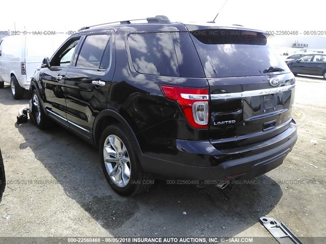 1FM5K7F82EGA54089 - 2014 FORD EXPLORER LIMITED 黑色 照片 3