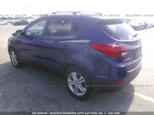 KM8JU3AC4DU593004 - 2013 HYUNDAI TUCSON GLS/LIMITED BLUE photo 3