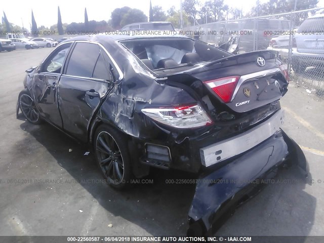 4T1BF1FK6FU916569 - 2015 TOYOTA CAMRY LE/XLE/SE/XSE BLACK photo 3