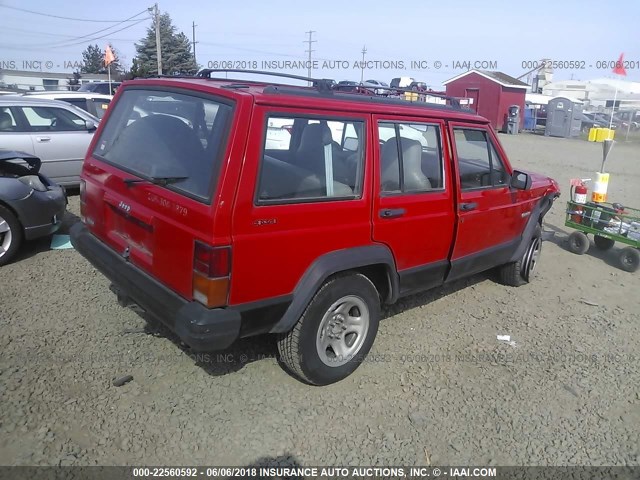 1J4FJ68S6TL323644 - 1996 JEEP CHEROKEE SPORT/CLASSIC RED photo 4