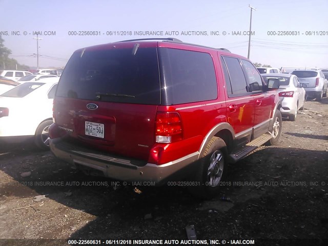 1FMFU18L33LB80317 - 2003 FORD EXPEDITION EDDIE BAUER RED photo 4
